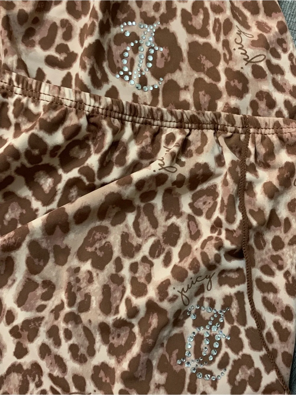 Juicy Couture Lace Trim Cami & Short Pajama Set - Brown
